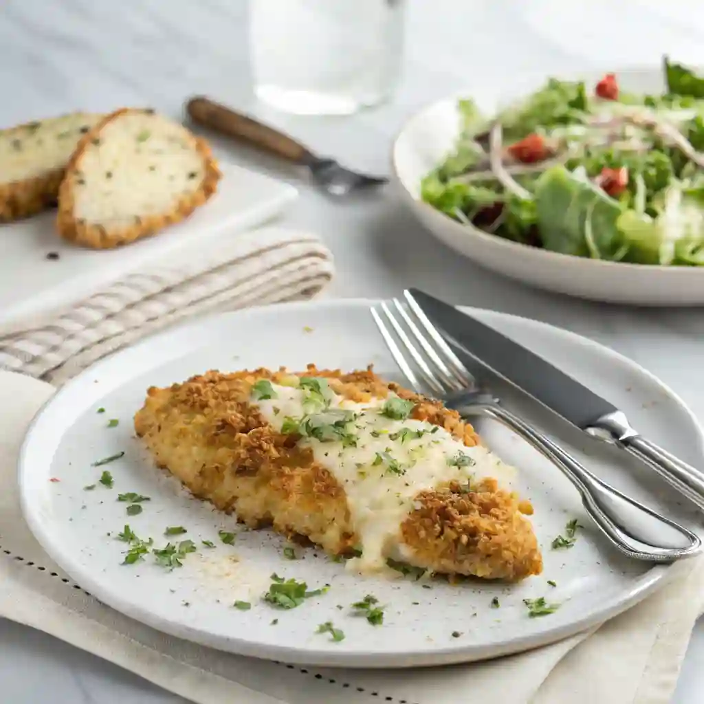 the golden crust on Longhorn Parmesan-Crusted Chicken.